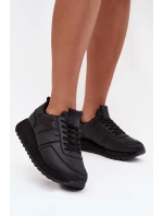 Dámské Kožené Tenisky Na Platformě Big Star OO274573 Hi-Poly System Černé
