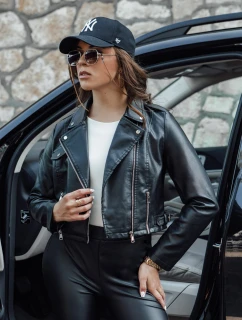 Dámská kožená bunda krátká přechodná ramones BARBADOS černá FashionStreet TY4549