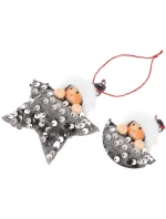 SADA PŘÍVĚSKŮ 3 KS HVĚZDIČKY STŘÍBRNÉ FLITRY PANENKY