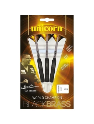 Šipky Unicorn Black Brass s ocelovými hroty - Gary Anderson 22g:27664|24g:27665|26g:27666 Šipky Unicorn Black Brass s ocelovými hroty - Gary Anderson 22g:27664|24g:27665|26g:27666