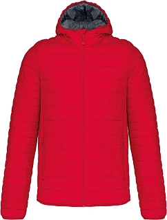Kariban K 6110 Lehká pánská prošívaná bunda s kapucí 20.6110 red