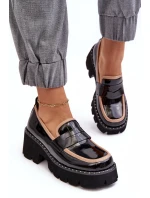 Kožené dámské mokasíny D&A MR870-32 černé