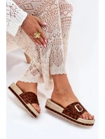 Dámské Pantofle Na Platformě Se Zlatou Přezkou Panthera Selira