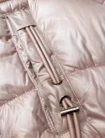 Jednoduchá dámská zimní bunda v perleťově růžové barvě s ozdobnými kapsami S'west (B8259-51) Jednoduchá dámská zimní bunda v perleťově růžové barvě s ozdobnými kapsami S'west (B8259-51)