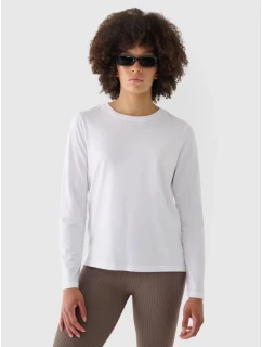 Dámské oversize hladké tričko s dlouhým rukávem 4F 4FWMM00TLONF431-10S