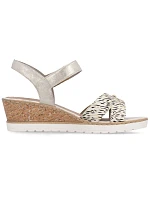 Dámské kožené páskové sandály zlaté Remonte R6266-90