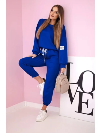 Komplet teplákové + kalhoty máslová látka chrpově modrá Komplet teplákové + kalhoty máslová látka chrpově modrá