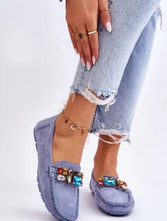 Dámské semišové mokasíny s krystaly Modre Lucille