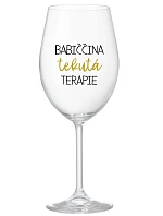 BABIČČINA TEKUTÁ TERAPIE - čirá sklenice na víno 350 ml