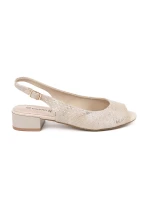 Pohodlné  sandály dámské hnědé na širokém podpatku