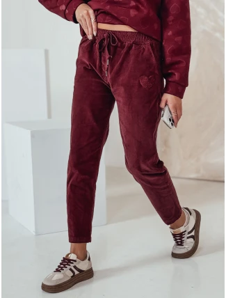Dámské manšestrové kalhoty VELVITO bordó FashionStreet UY2287
