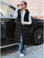 Dámská dlouhá prošívaná vesta černá FashionStreet TY5267
