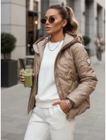 Dámská prošívaná bunda s kapucí FashionStreet camel TY5552