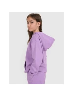 Dívčí nepruhovaná mikina s kapucí 4F 4FJRAW25TSWSF2467-51S