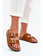 Dámské Pantofle Se Zlatými Přezkami A Prošíváním Camel Lunera