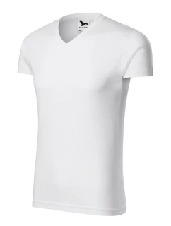 Slim Fit V-neck tričko pánské bílá