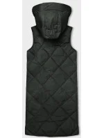 Dlouhá dámská oversize vesta v army barvě (5M3165-136) Dlouhá dámská oversize vesta v army barvě (5M3165-136)