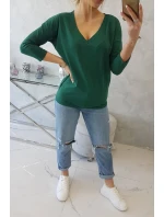 Halenka s výstřihem do V zelená