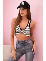 Top dámský bavlněný s výstřihem a zlatým akcentem černá Top dámský bavlněný s výstřihem a zlatým akcentem černá