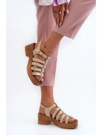 Dámské kožené sandály Zazoo 40410 béžové Dámské kožené sandály Zazoo 40410 béžové