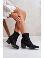 Kotníkové Boty Na Podpatku Eko Semiš Černé Arabelline