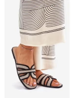 Plné Dámské Pantofle S Mašlí Béžové Tobin