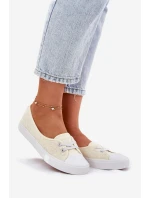 Dámské tenisky s výšivkou Lee Cooper LCW-25-31-3445L béžové