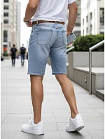 Pánské džínové šortky s páskem modré FashionStreet SX2576