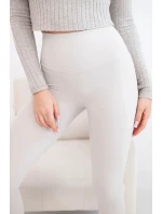 Dámské legíny s vysokým pasem a elastickým pasem béžové