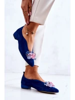 Elegantní Semišové Boty S Dekorací námořnická modrá McQueen