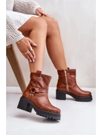 Dámské Kožené Botky Na Zip Hnědé Lewski 3435 Dámské Kožené Botky Na Zip Hnědé Lewski 3435