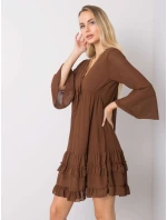 Šaty DHJ SK 10613B.07 hnědé Šaty DHJ SK 10613B.07 hnědé