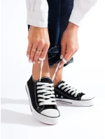 Krásné dámské černé  tenisky bez podpatku