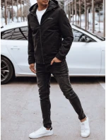 Pánská přechodná bunda s kapucí černá FashionStreet TX4915 Pánská přechodná bunda s kapucí černá FashionStreet TX4915