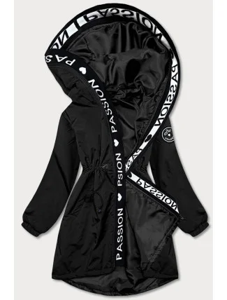 Asymetrická černá dámská bunda parka (B8001-1) Asymetrická černá dámská bunda parka (B8001-1)