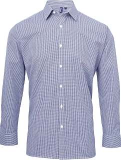 Premier PR 220 Popelínová kostkovaná košile s dl. rukávem 39.0220 navy/white