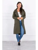 Kaki bunda s kapucí nadměrné velikosti