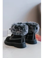 Dětské Trapery Botky na Zip s Kožíškem Černá Gerande