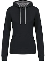 Kariban K 465 Dámská mikina s kontrastní kapucí 20.K465 black/fine grey