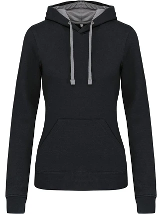 Kariban K 465 Dámská mikina s kontrastní kapucí 20.K465 black/fine grey