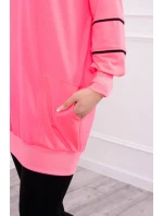 Mikina se zipem a kapsami růžová neonová Mikina se zipem a kapsami růžová neonová