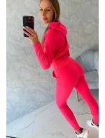 Široká žebrovaná sada růžová neonová