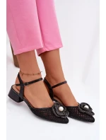 Dámské sandály na klínku s ozdobným detailem Černé Vionessa