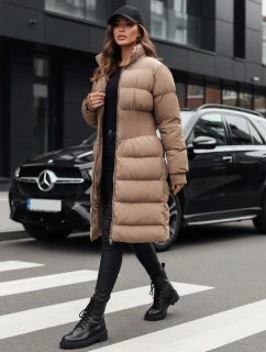 Dámská zimní dlouhá prošívaná bunda FABWARM béžová FashionStreet TY4621