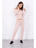 Sada s dvojitými pruhy v pudrově béžové barvě