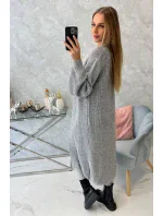 Svetr dlouhý kardigan tmavě šedý Svetr dlouhý kardigan tmavě šedý