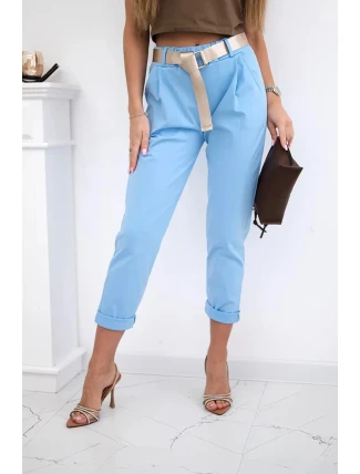 Kalhoty Puntor s páskem modrý