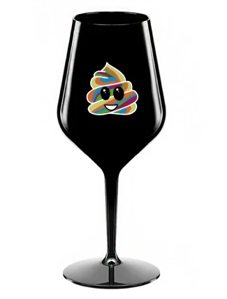 DUHOVÉ VESELÉ EE - čierny nerozbitný pohár na víno 470 ml DUHOVÉ VESELÉ EE - čierny nerozbitný pohár na víno 470 ml