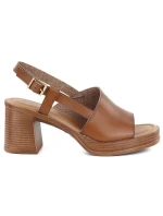 Dámské sandály na jehlovém podpatku hnědé Potocki 54324