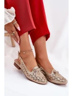 Dírové baleríny s odhalenou patou zlaté Navinnia